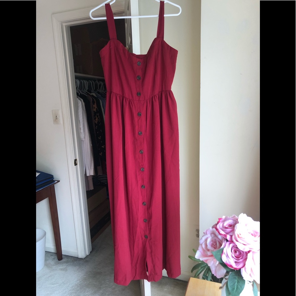 Button Down Sleeveless Maxi Dress